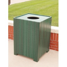 JPSLR32 Square Recycled Plank Receptacle 32 Gallon